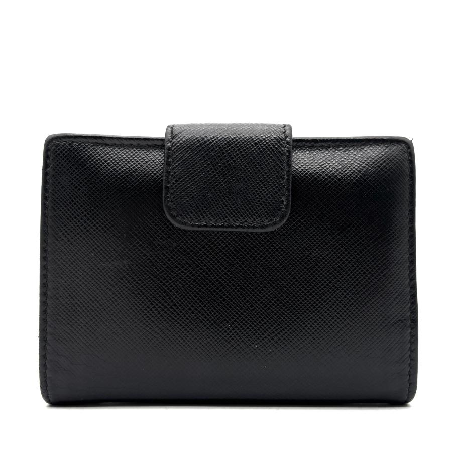 PRADA プラダ 二つ折り財布 サフィアーノレザー ブラック ゴールド金具 プラダ PRADA サフィアーノ 二つ折り財布 コンパクトウォレット 財布