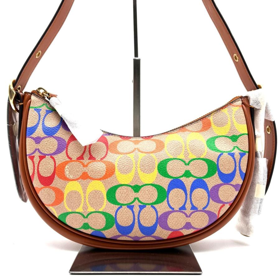 コーチ F19454 ショルダーバッグ マルチカラー  COACH マルチカラー キャンバスレザー COACH コーチ ルナ ワンショルダーバッグ レインボー シグネチャー