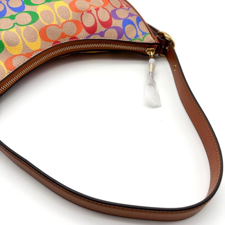 コーチ F19454 ショルダーバッグ マルチカラー  COACH マルチカラー キャンバスレザー COACH コーチ ルナ ワンショルダーバッグ レインボー シグネチャー