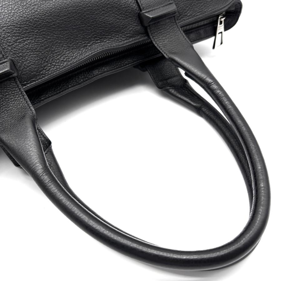 JIMMY CHOO ジミーチュウ サヴィル トートバッグ ビジネスバッグ レザー 黒 ロゴ スタースタッズ 肩掛け A4可 未使用に近いの画像