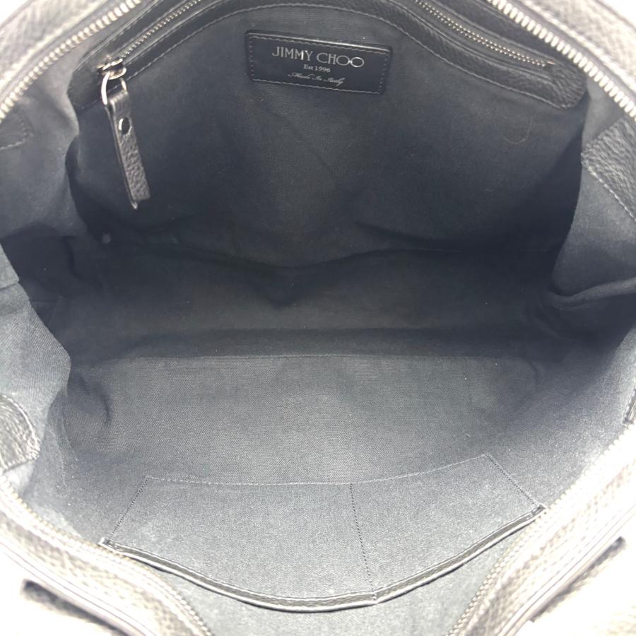 JIMMY CHOO ジミーチュウ サヴィル トートバッグ ビジネスバッグ レザー 黒 ロゴ スタースタッズ 肩掛け A4可 未使用に近いの画像