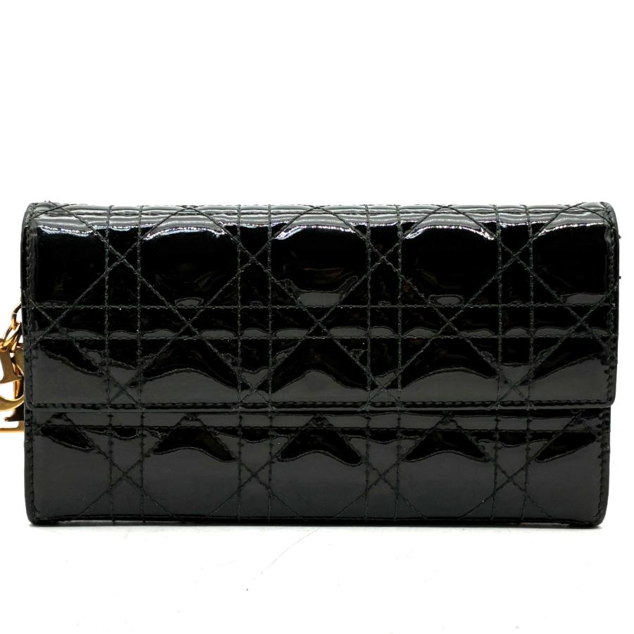 クリスチャンディオール Christian Dior カナージュ 長財布 チェーン