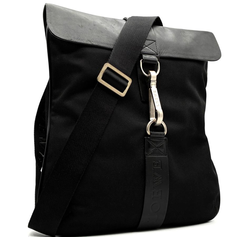 期間限定LOEWE ロエベ レザー　ショルダーバッグ ブラック ロエベ LOEWE ショルダーバッグ クロスボディ ブラック 黒 ナイロン