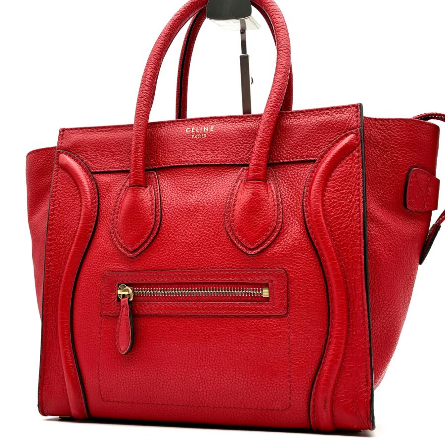 【美品】セリーヌ ラゲージ マイクロ レザー トート ハンドバッグ CELINE セリーヌ ラゲージ マイクロ ショッパートート レディース
