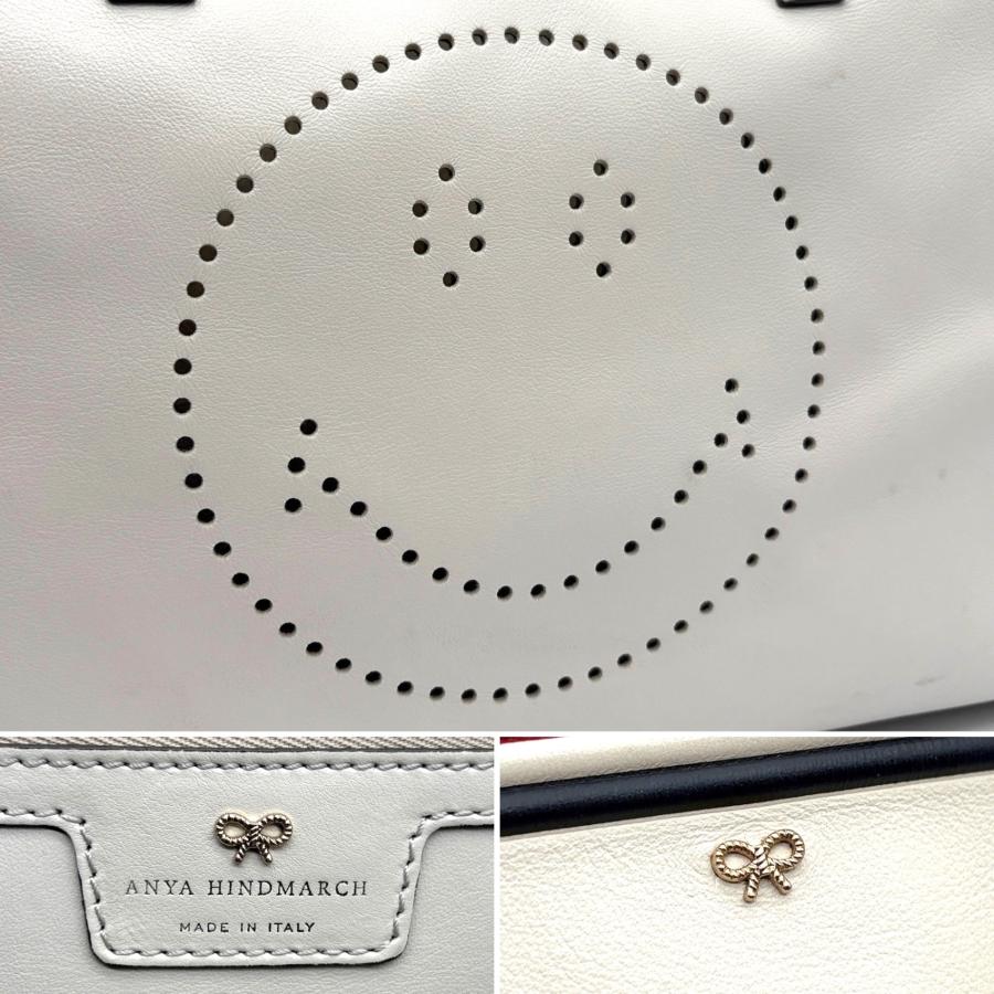 ✨美品✨アニヤハインドマーチ ハンドバッグ スマイリー パンチング 希少カラー アニヤハインドマーチ ANYA HINDMARCH スマイリー トートバッグ