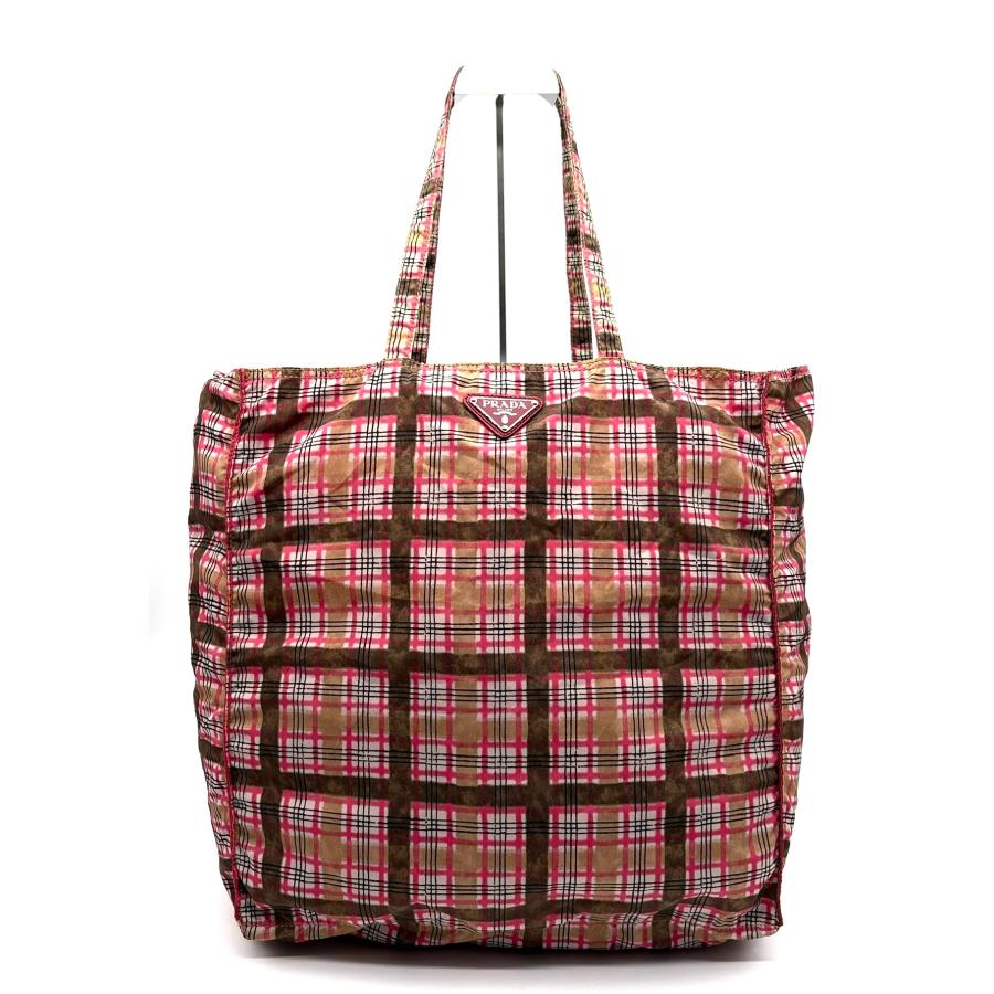 極美品 プラダ PRADA エコバッグ トートバッグ ポーチ付 三角ロゴ