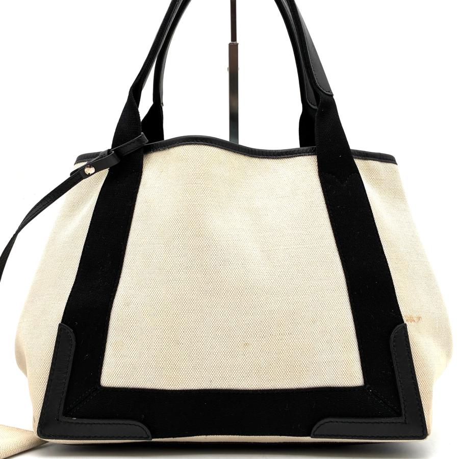 BALENCIAGA バレンシアガ ネイビーカバスS トートバッグ ハンドバッグ キャンバス レザー ナチュラル ブラック A4 収納 軽量 春 夏 お出かけ 339933