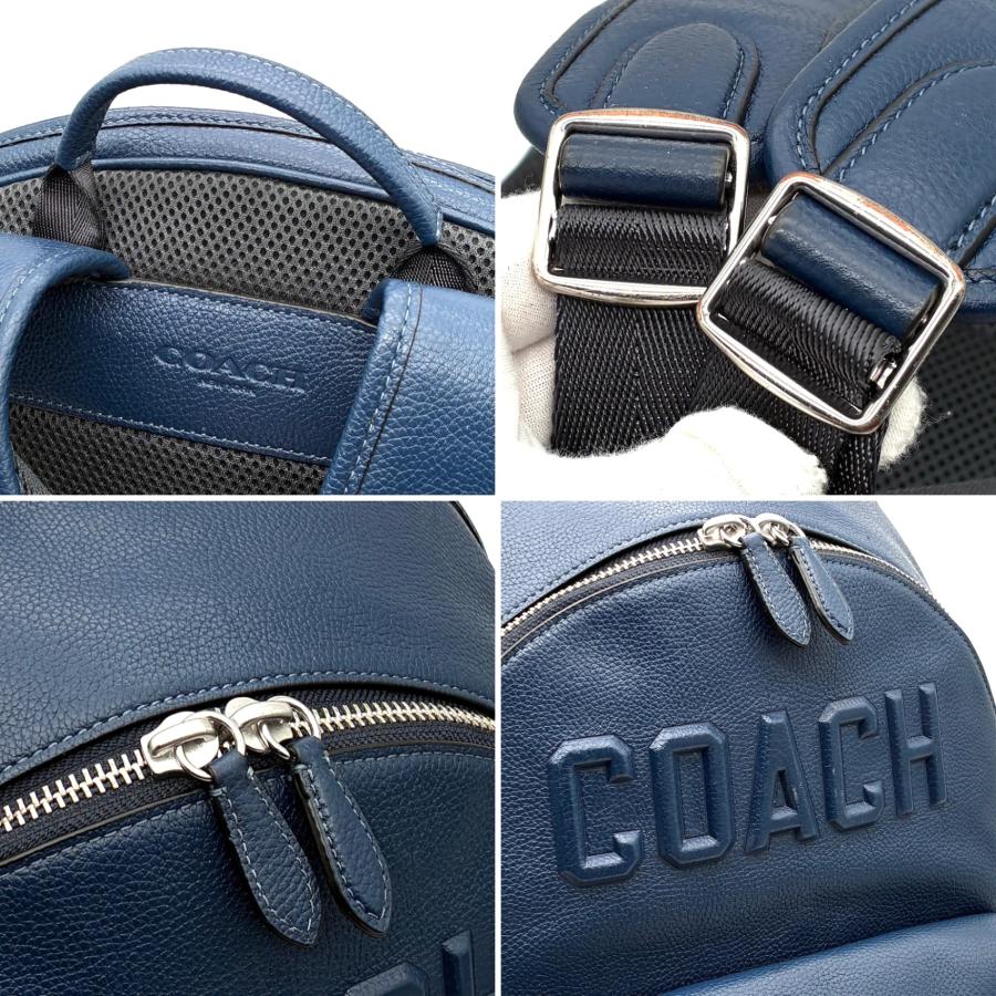 美品 コーチ COACH リュックサック バックパック 型押しロゴ A4 大容量