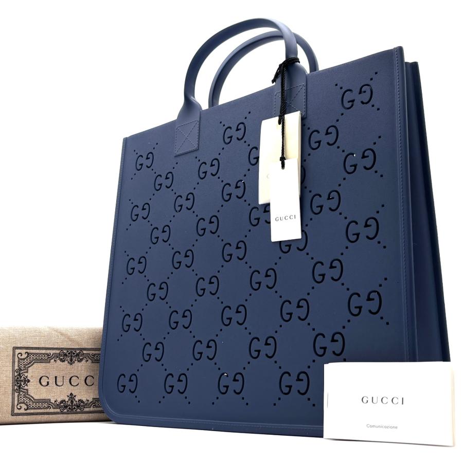 GUCCI チルドレンズ トートバッグ ラバー ネイビー グッチ GUCCI チルドレン GGラバー トートバッグ ハンドバッグ