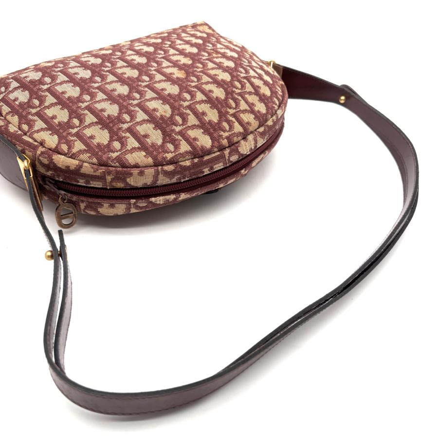 【良品】Christian Dior ショルダーバッグ　トロッター　ボルドー クリスチャンディオール Christian Dior トロッター ハンドバッグ ワン