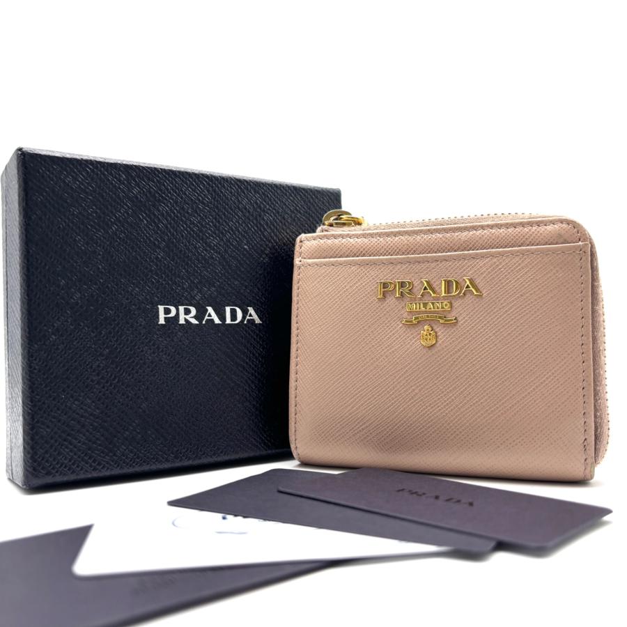 PRADA プラダ サフィアーノ レザー コインケース 小銭入れ ベージュ 