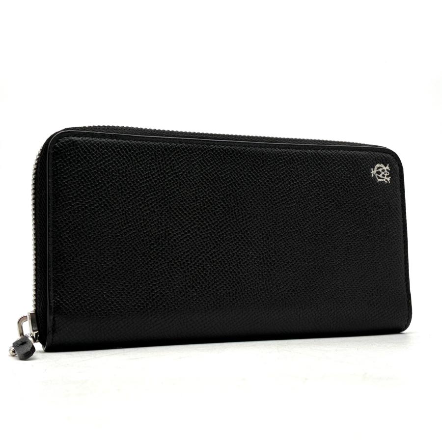 【美品】ダンヒル レザー 長財布 ブラック ラウンドファスナー 黒 ダンヒル dunhill カドガン 長財布 ラウンドファスナー オールレザー
