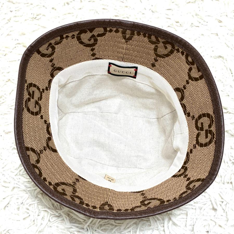 極美品 グッチ GUCCI ジャンボGG バケットハット 帽子 キャンバス M 