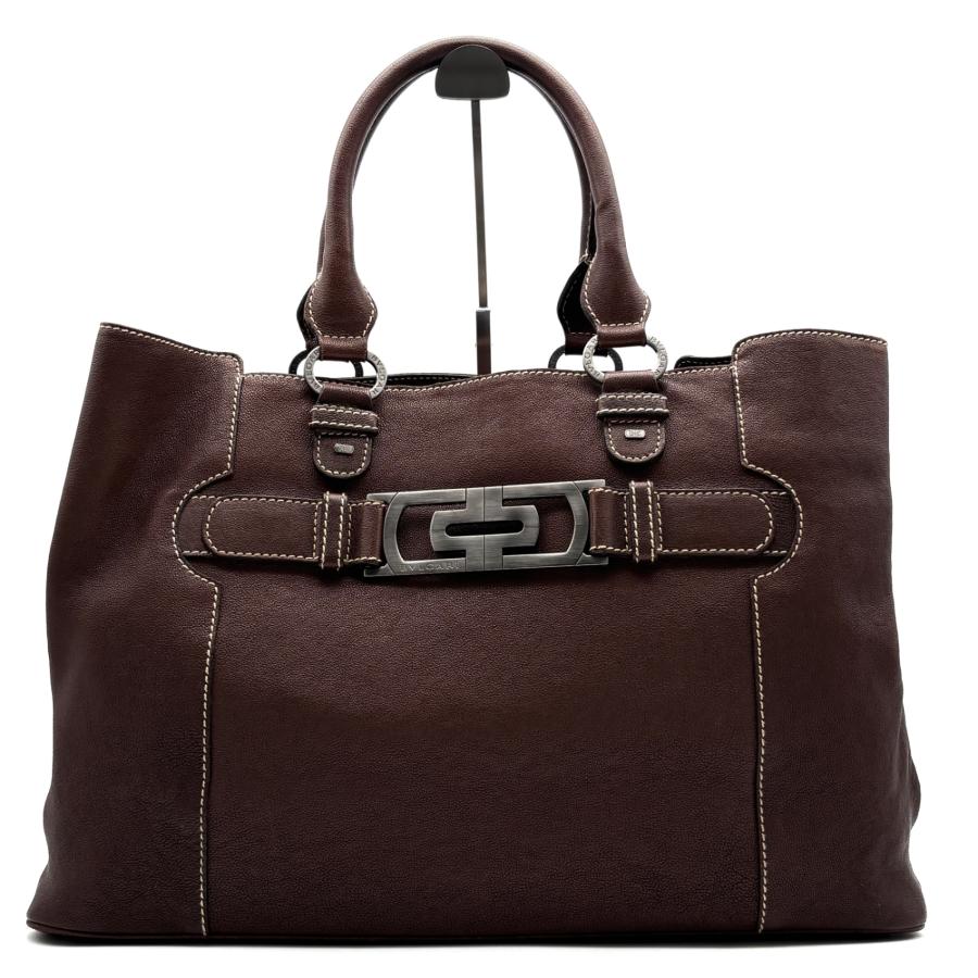■ BVLGARI（ブルガリ）良品 /レザー / ハンドバッグ/ブラウン系 ブルガリ BVLGARI パレンテシ トートバッグ ボストンバッグ ブラウン