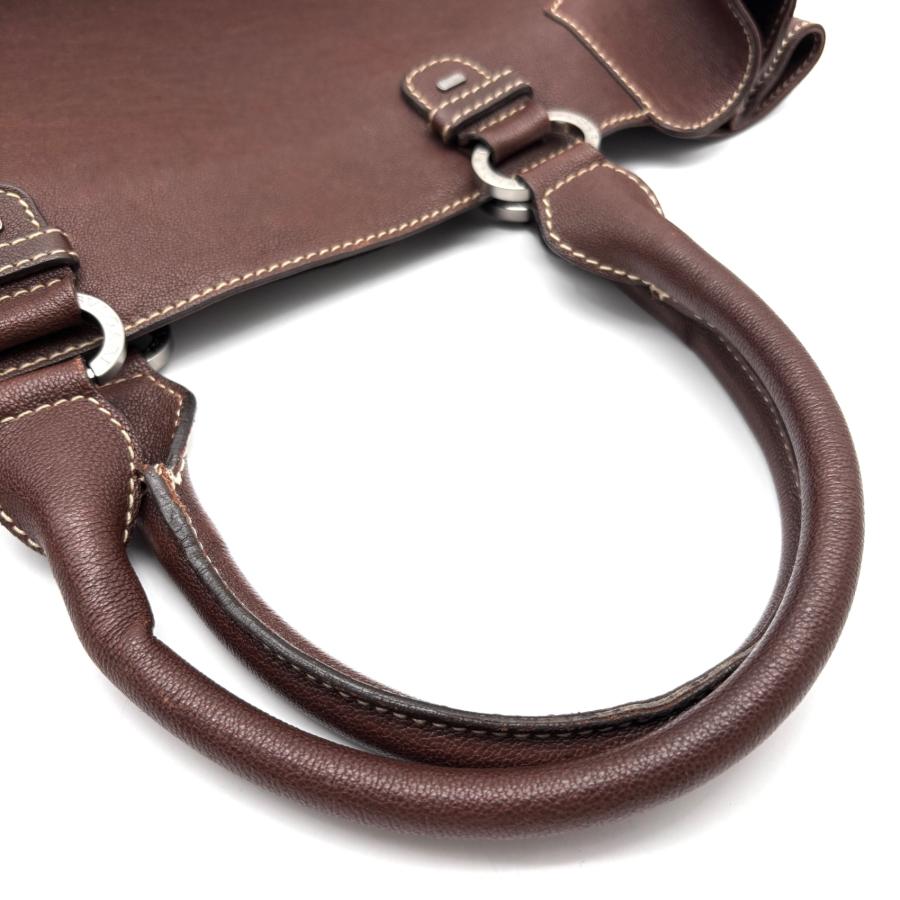 ブルガリ BVLGARI パレンテシ トートバッグ ボストンバッグ ブラウン