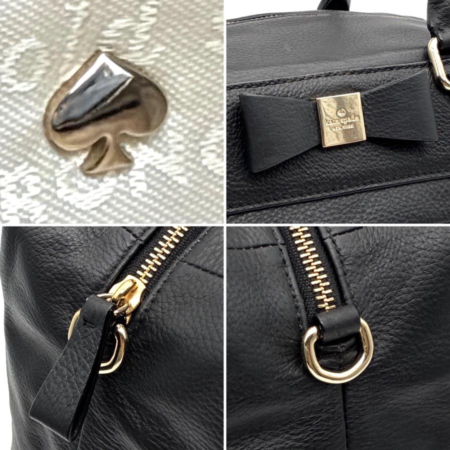 【美品】ケイトスペード リボン 2WAYショルダーバッグ 黒 ケイトスペード Kate Spade リボン モチーフ 2WAY ハンドバッグ
