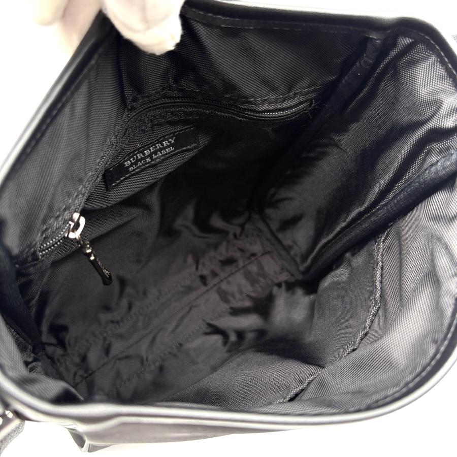 美品 バーバリーブラックレーベル メッセンジャーバッグ ショルダー ブラック 黒 バーバリーブラックレーベル BURBERRY BLACK LABEL ショルダーバッグ