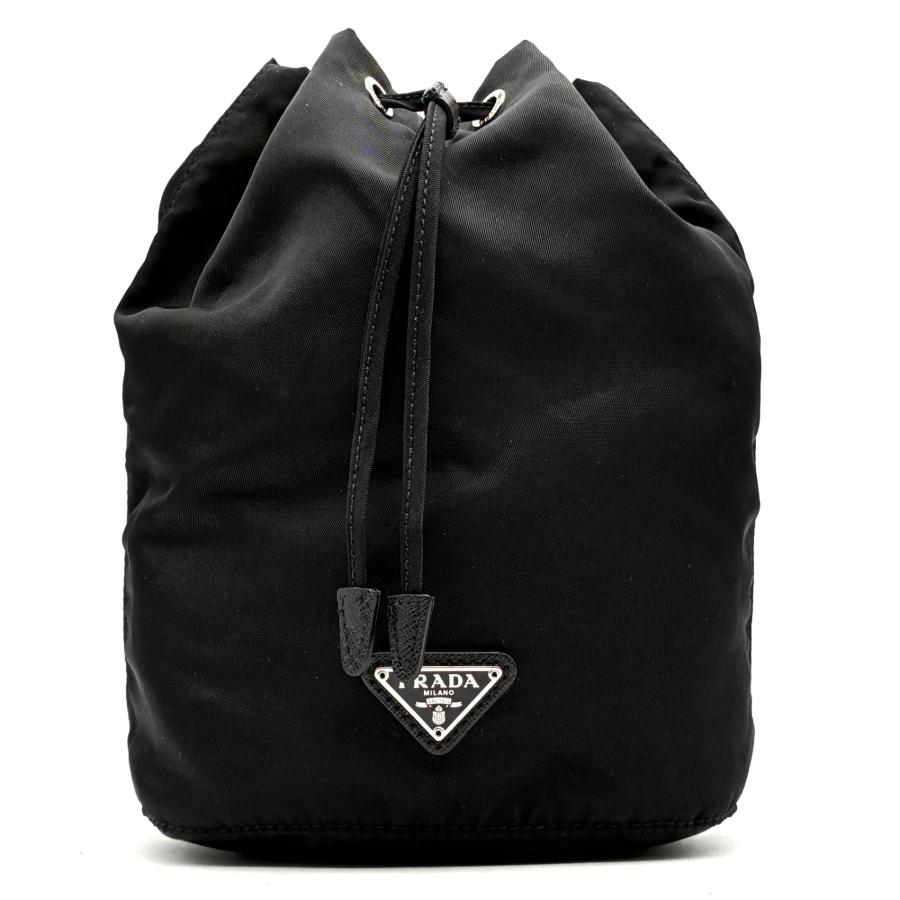 極美品 近代モデル プラダ PRADA 巾着 ポーチ 1NA369 三角ロゴ
