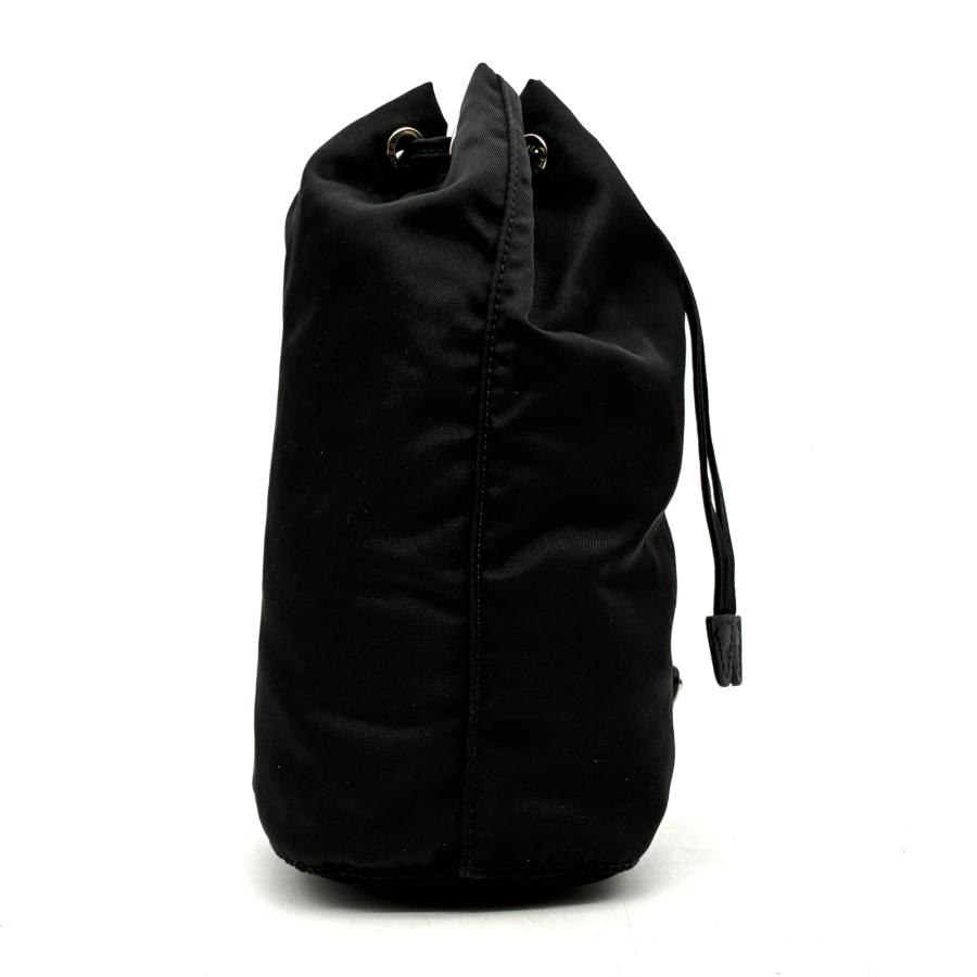 PRADA 巾着　ポーチ　ナイロン　ブラック　1NS369 プラダ 極美品 近代モデル プラダ PRADA 巾着 ポーチ 1NA369 三角ロゴ