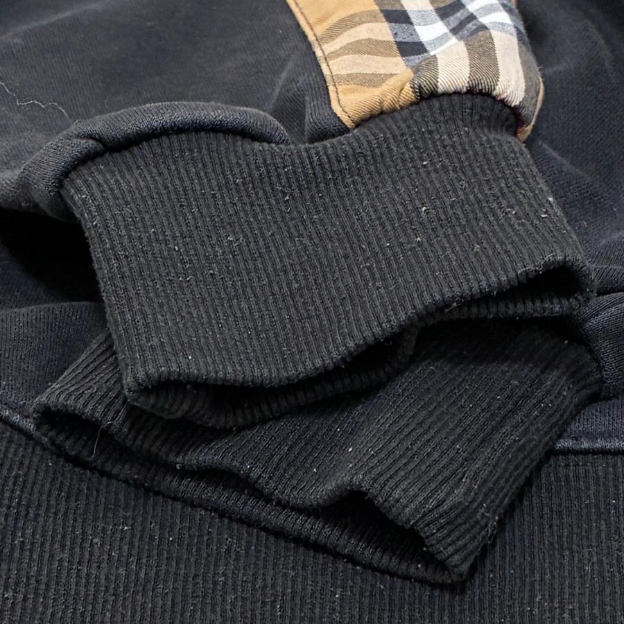 現行モデル BURBERRY バーバリー トレーナー スウェット ノバチェック ロゴプリント 黒 コットン メンズ レディース XL オーバーサイズ_5