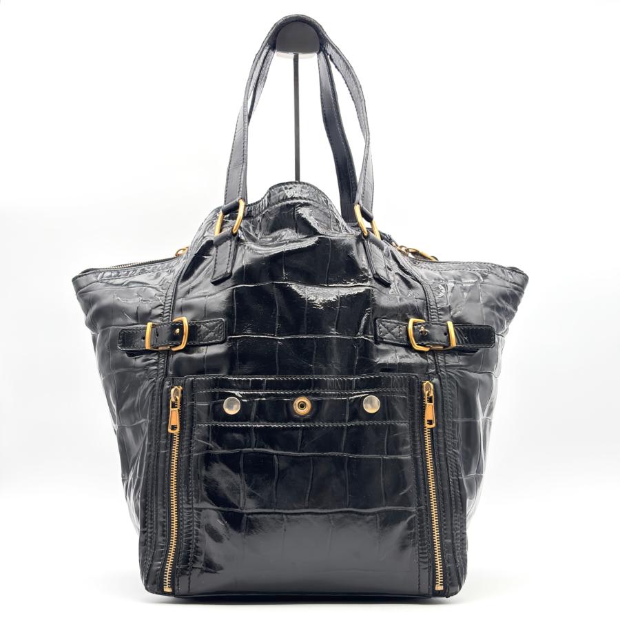 イヴサンローラン YSL ダウンタウン ハンドバッグ トートバッグ クロコ