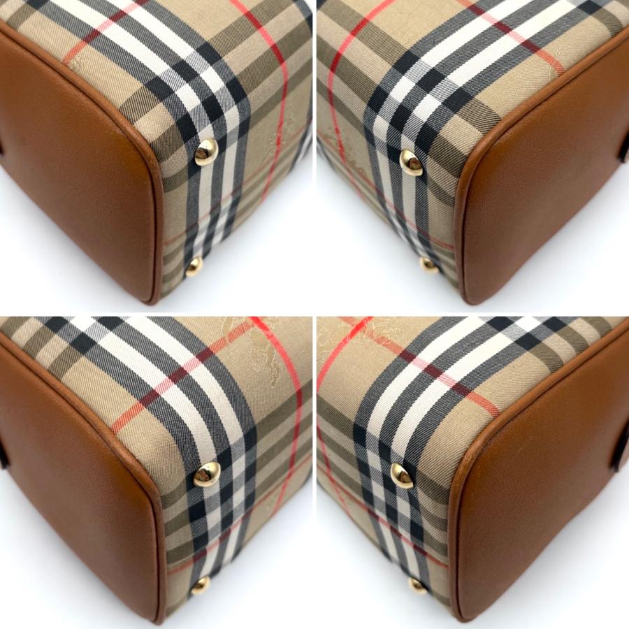 未使用級 バーバリー Burberry ミニボストンバッグ ハンドバッグ ノバ
