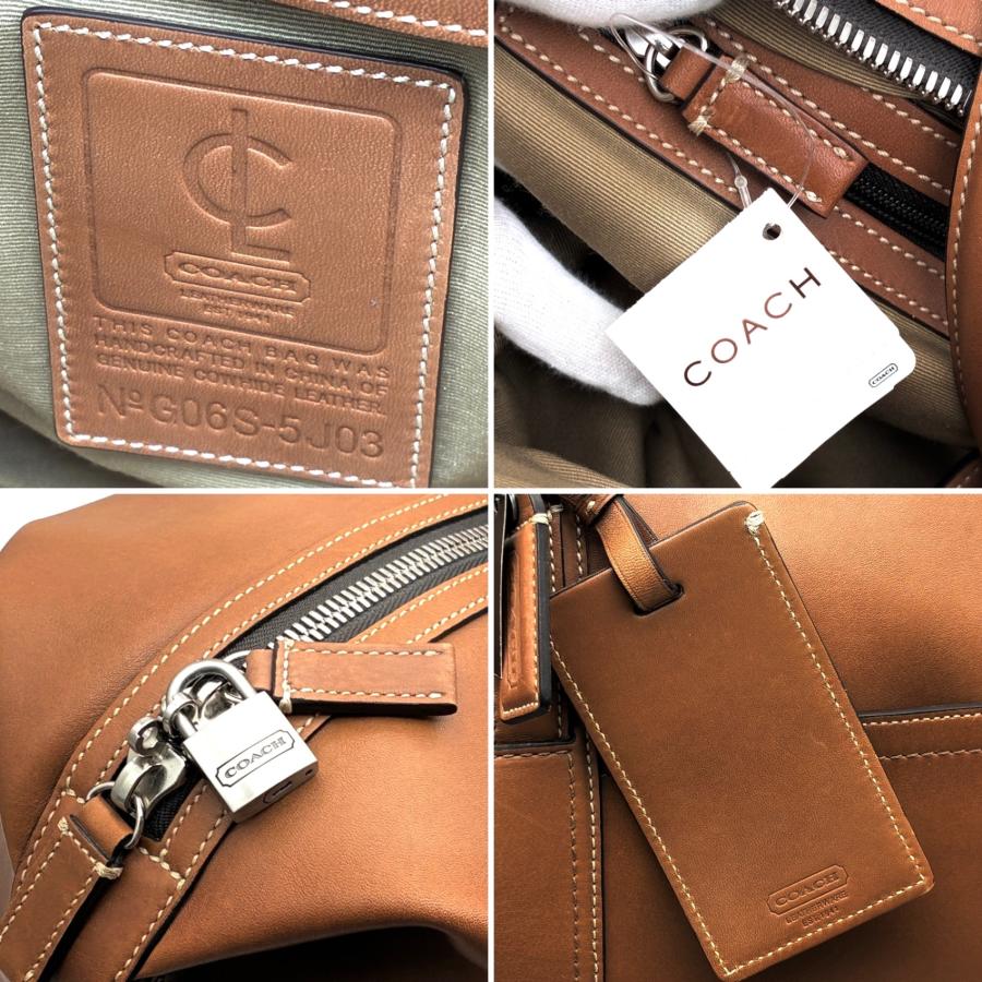 COACH コーチ ボストンバッグ トラベル ダッフル レザー 茶 ブラウン 2WAY ショルダーバッグ 大容量 出張 旅行 南京錠 鍵 カード 未使用保管品_7