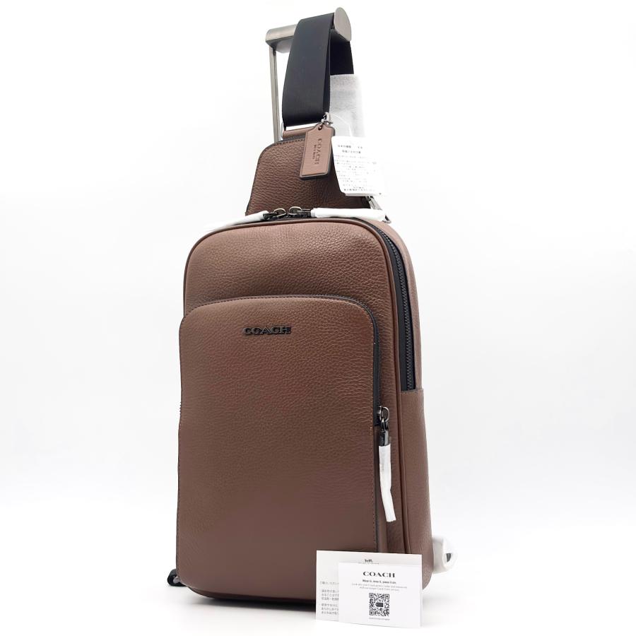 現行✨コーチ イーサン ボディバッグ スリング ロゴ金具 ブラウン レザー コーチ COACH イーサン ボディバッグ スリングバッグ ワンショルダー