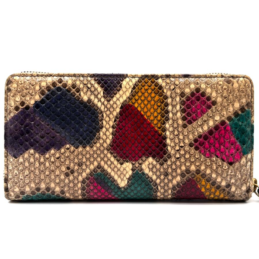 GUCCI グッチ 長財布 GGマーモント ラウンドファスナー パイソン