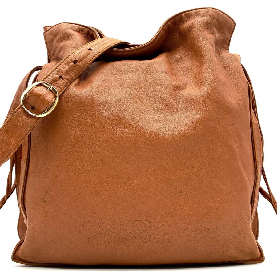 ロエベ LOEWE フラメンコ ショルダーバッグ ナッパレザー キャメル