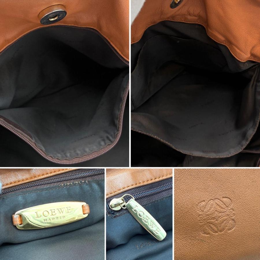 ロエベ LOEWE フラメンコ ショルダーバッグ ナッパレザー キャメル
