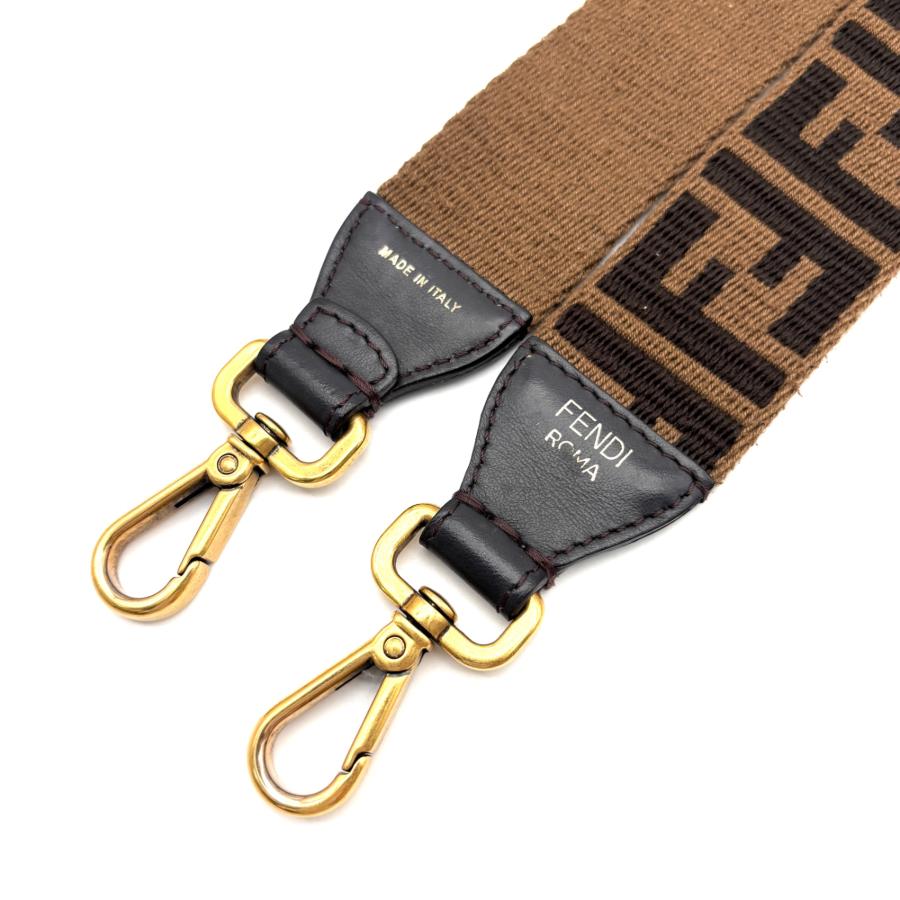 フェンディ FENDI ストラップユー ズッカ キャンバス レザー