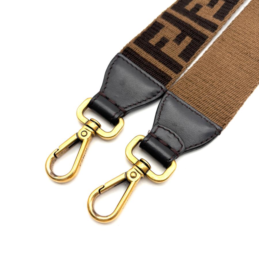 フェンディ FENDI ストラップユー ズッカ キャンバス レザー