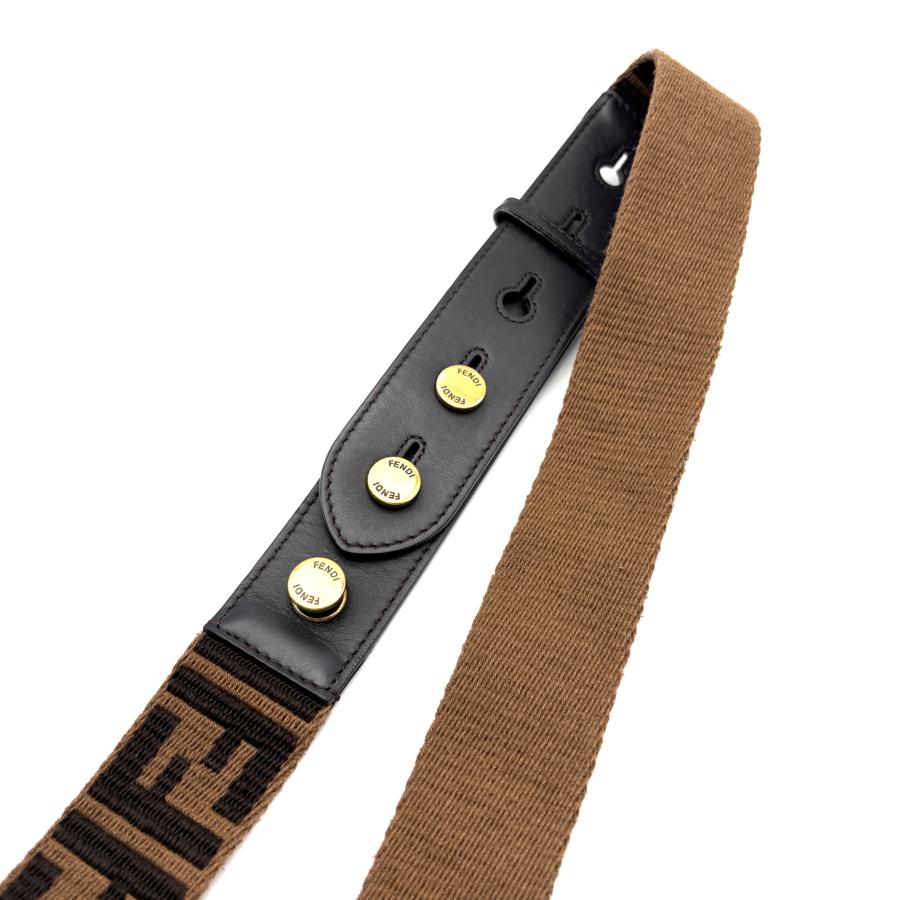 フェンディ FENDI ストラップユー ズッカ キャンバス レザー