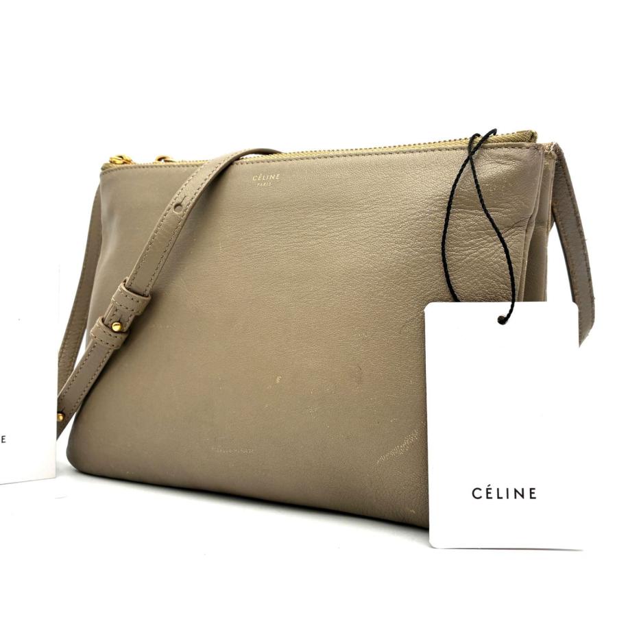 CELINE セリーヌ トリオ スモール ショルダーバッグ ポシェット レザー 