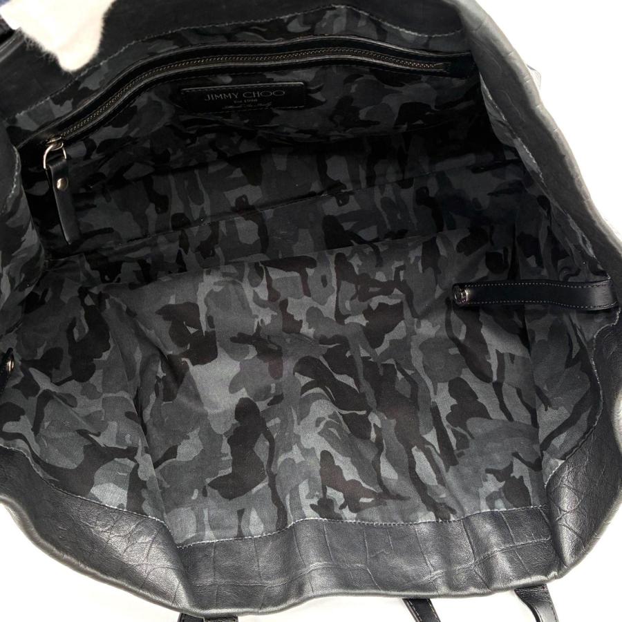 JIMMY CHOO ジミーチュウ ピムリコ トートバッグ クロコ型押し レザー ブラック 黒 スタースタッズ A4収納 大容量 人気 美品 旅行