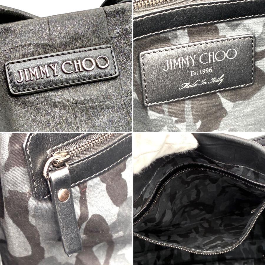JIMMY CHOO ジミーチュウ ピムリコ トートバッグ クロコ型押し レザー ブラック 黒 スタースタッズ A4収納 大容量 人気 美品 旅行