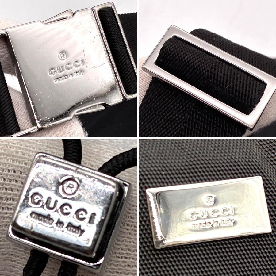 GUCCI グッチ シェリーライン ボディバッグ ウエストポーチ ナイロン レザー ブラック 黒 軽量 コンパクト 旅行 行楽 ゴールデンウィーク 父の日 122350 美品_8