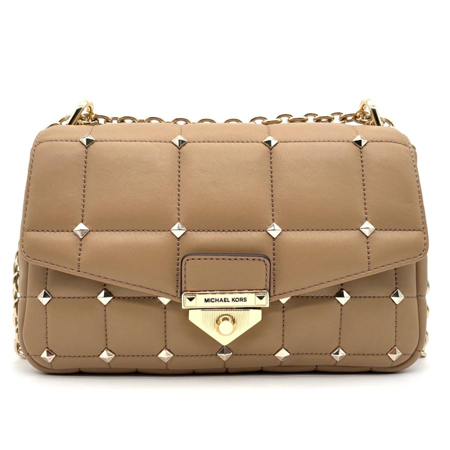 MICHAELKORS マイケルコース SOHO ソーホー ショルダーバッグ キルティング スタッズ ベージュ