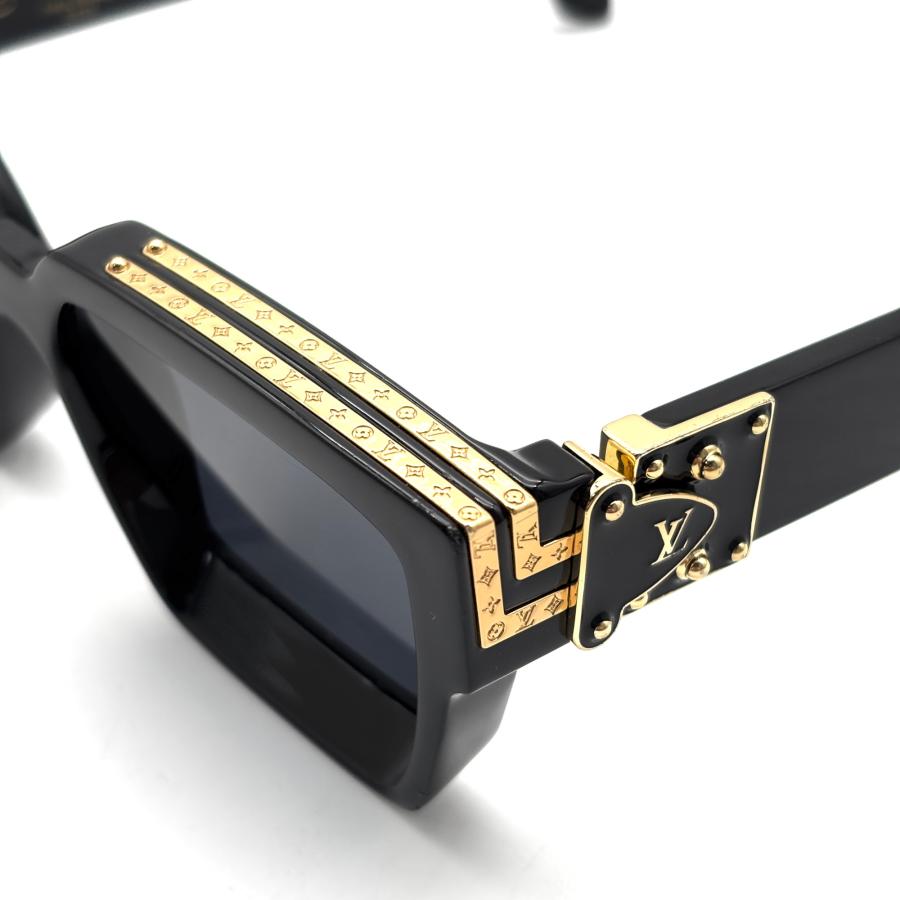 美品 ルイヴィトン LOUIS VUITTON ミリオネア サングラス ノワール ブラック 黒 スクエア LV モノグラム UVカット 夏休み 帰省 お盆 敬老の日 シルバーウィーク 秋 ギフト プレゼント ご褒美 ルイヴィトン LOUIS VUITTON ミリオネア サングラス ノワール スクエア
