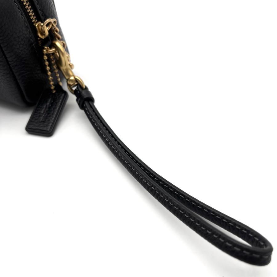 COACH コーチ レキシー 恐竜 ポーチ ペブルドレザー ブラック グリーン