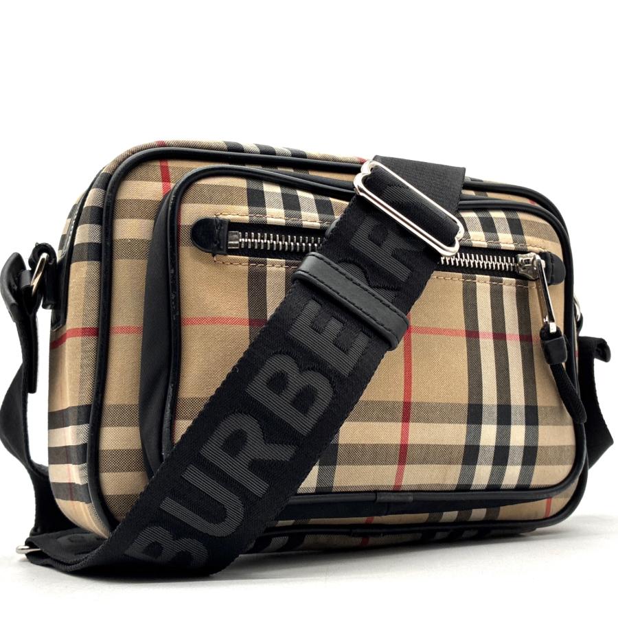 バーバリー　ショルダーバッグ　ノバチェック　ブラック　ベージュ バーバリー BURBERRY ショルダー カメラバッグ ノバチェック 斜め掛け