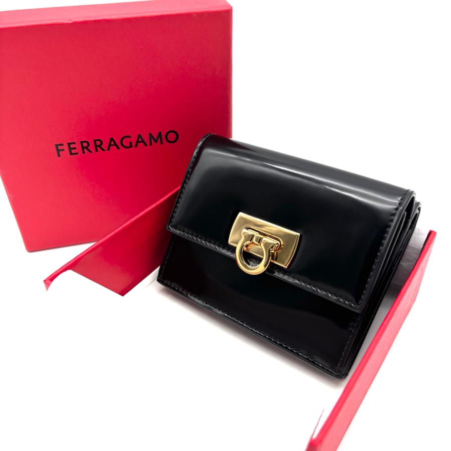 フェラガモ FERRAGAMO ガンチーニ 二つ折り財布 コンパクトウォレット
