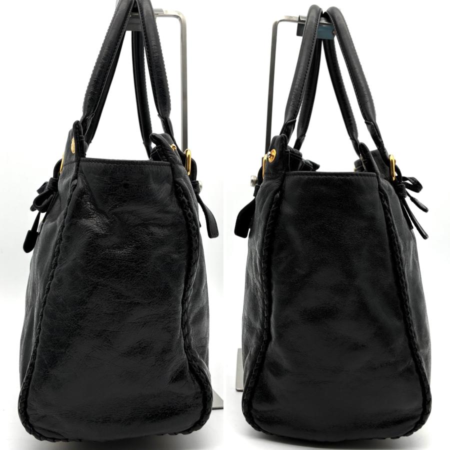 PRADA プラダ 2way ハンドバッグ ショルダーバッグ リボン オール