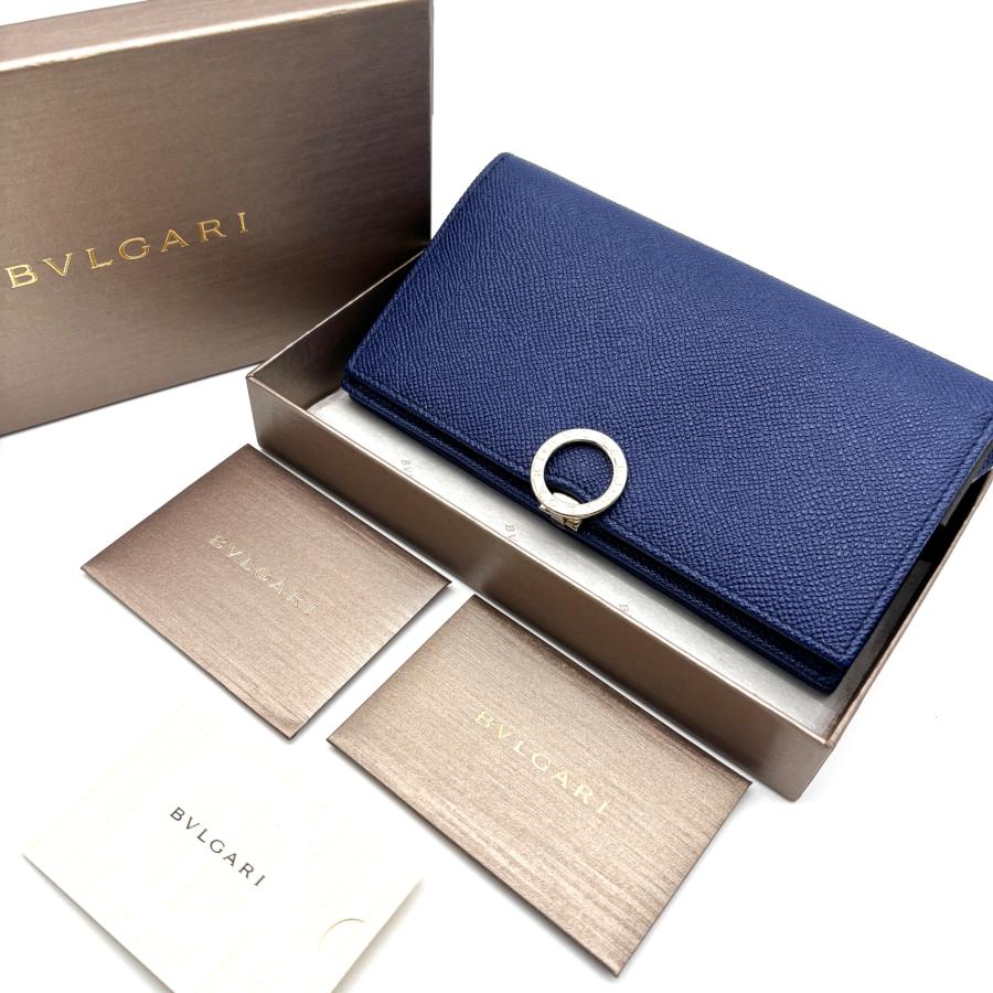 【未使用級】ブルガリ ラウンドジップ ビーゼロワンレザーネイビー FRID搭載 未使用級 RFIDモデル BVLGARI ブルガリ 長財布 ロゴマニア クリップ