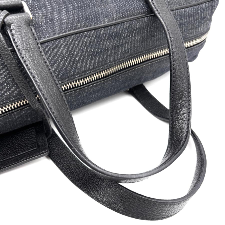 プラダ PRADA ビジネスバッグ ブリーフケース デニム レザー 三角ロゴ