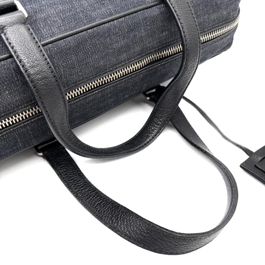 プラダ PRADA ビジネスバッグ ブリーフケース デニム レザー 三角ロゴ