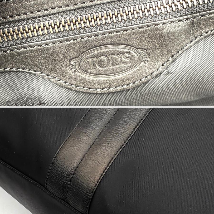 トッズ TODS 2way ボストンバッグ ショルダーバッグ ナイロン レザー