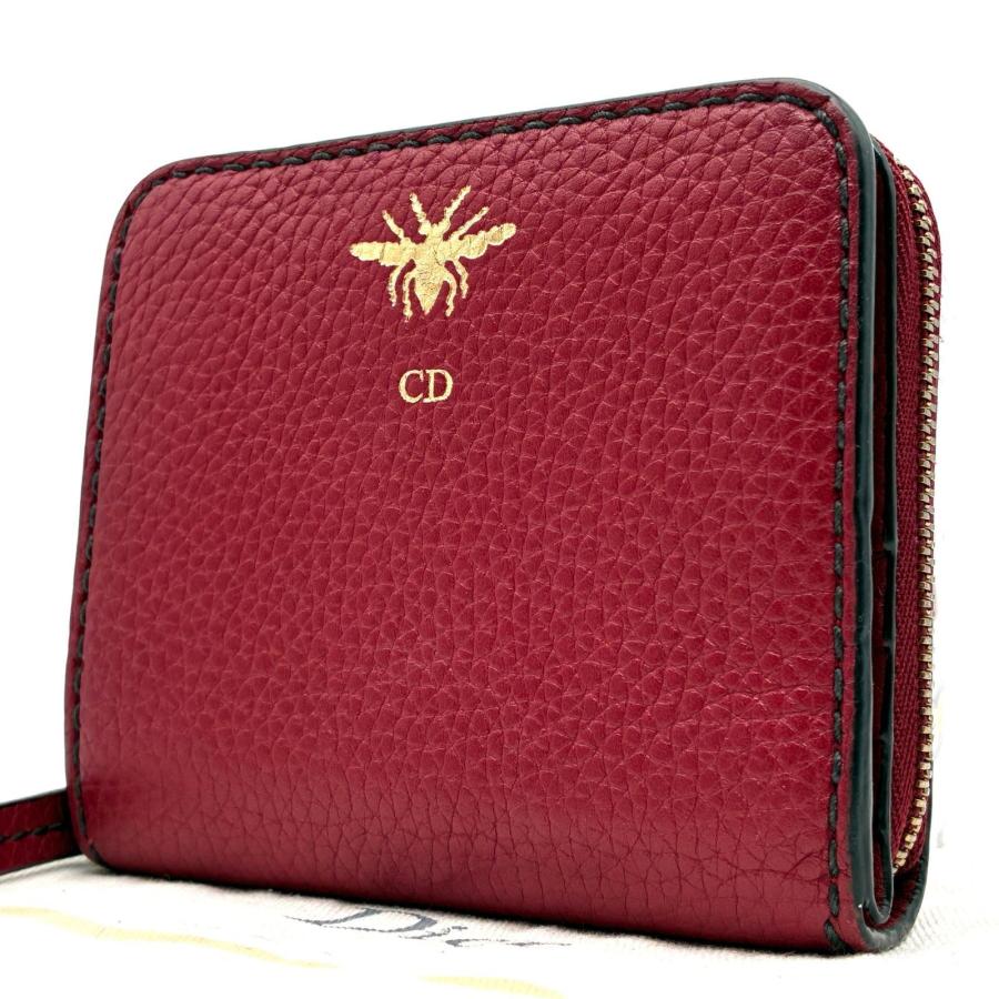 ディオールオム Bee レザーウォレット(二つ折り) Christian Dior クリスチャン ディオール Bee ビー 蜂 二つ折り財布