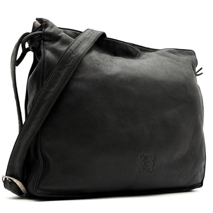LOEWE ロエベ アナグラム ショルダーバッグ クロスボディ　ブラック レザー ロエベ LOEWE アナグラム フラメンコ ショルダーバッグ クロスボディ